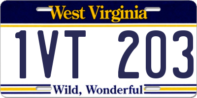 WV license plate 1VT203