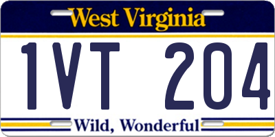 WV license plate 1VT204