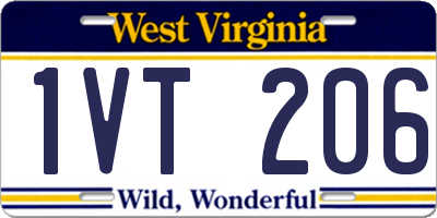 WV license plate 1VT206