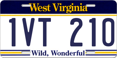 WV license plate 1VT210