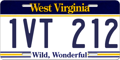 WV license plate 1VT212
