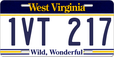 WV license plate 1VT217