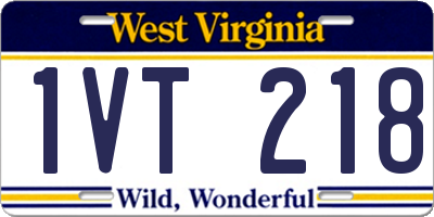 WV license plate 1VT218