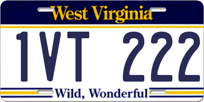 WV license plate 1VT222