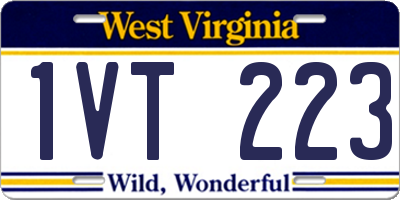 WV license plate 1VT223