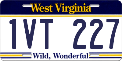 WV license plate 1VT227