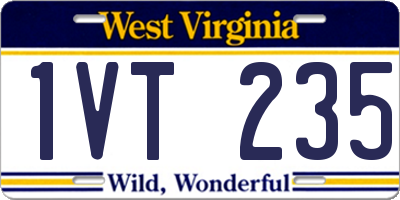 WV license plate 1VT235