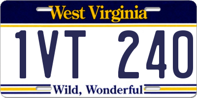 WV license plate 1VT240