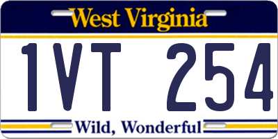 WV license plate 1VT254