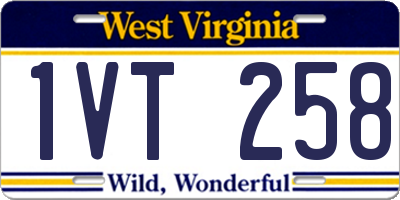 WV license plate 1VT258