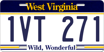 WV license plate 1VT271