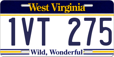 WV license plate 1VT275