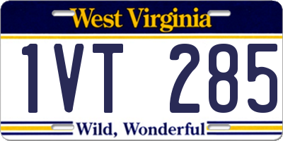 WV license plate 1VT285