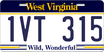 WV license plate 1VT315