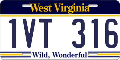 WV license plate 1VT316