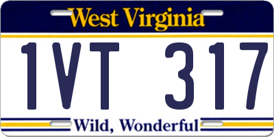 WV license plate 1VT317