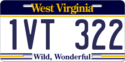 WV license plate 1VT322