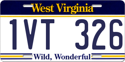 WV license plate 1VT326