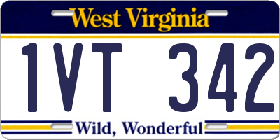 WV license plate 1VT342