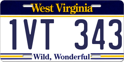 WV license plate 1VT343