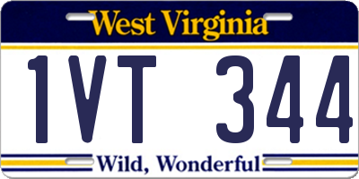 WV license plate 1VT344