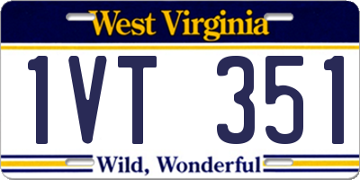 WV license plate 1VT351