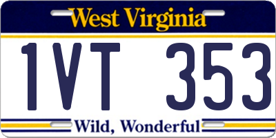 WV license plate 1VT353