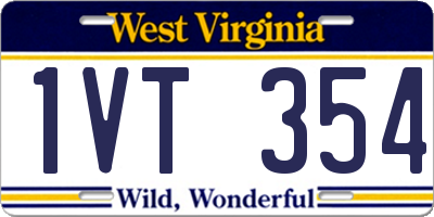 WV license plate 1VT354