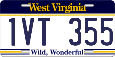 WV license plate 1VT355