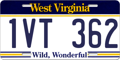 WV license plate 1VT362