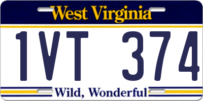 WV license plate 1VT374