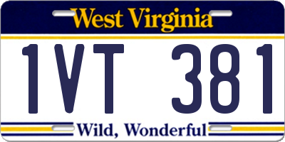WV license plate 1VT381