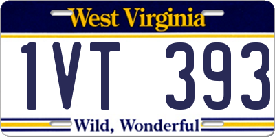 WV license plate 1VT393