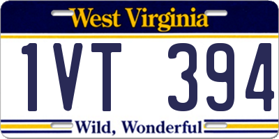 WV license plate 1VT394