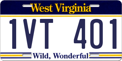 WV license plate 1VT401