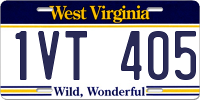 WV license plate 1VT405
