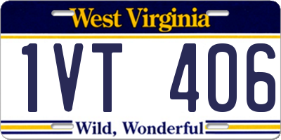 WV license plate 1VT406