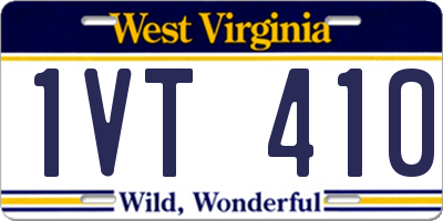 WV license plate 1VT410