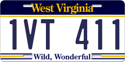 WV license plate 1VT411