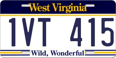 WV license plate 1VT415