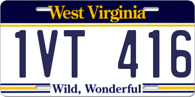 WV license plate 1VT416