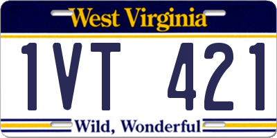 WV license plate 1VT421