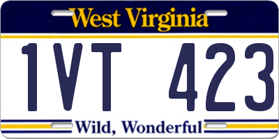 WV license plate 1VT423