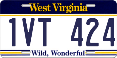 WV license plate 1VT424