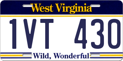 WV license plate 1VT430