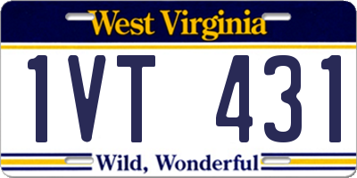 WV license plate 1VT431