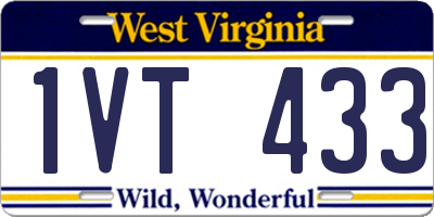 WV license plate 1VT433