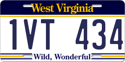 WV license plate 1VT434