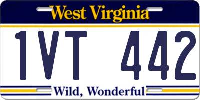 WV license plate 1VT442