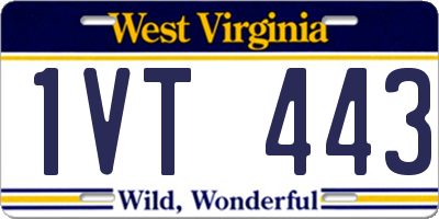 WV license plate 1VT443